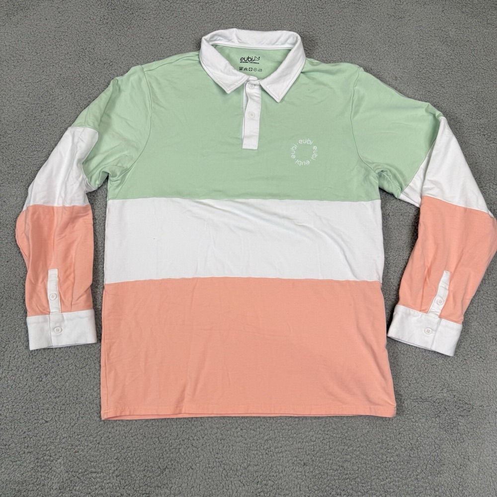 Eubi Rugby Style Shirt‎ Color Block Bamboo Blend Size XL